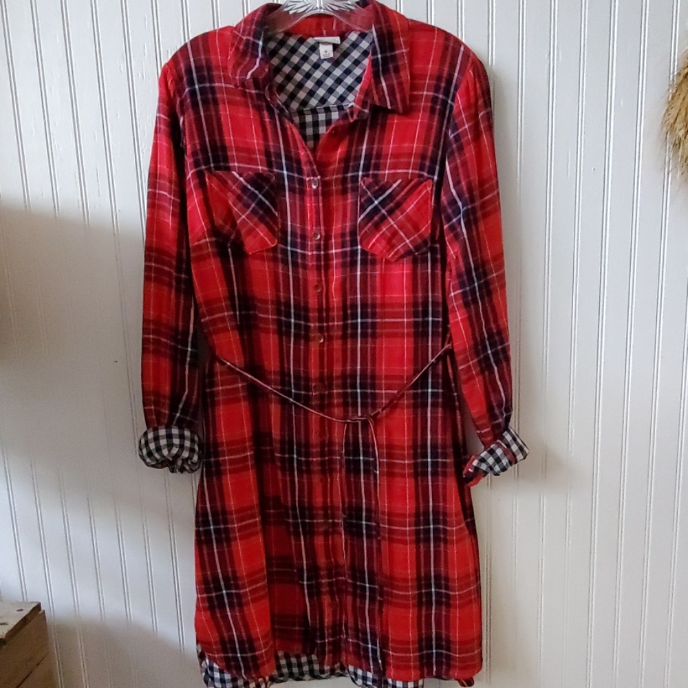 Plaid red dress